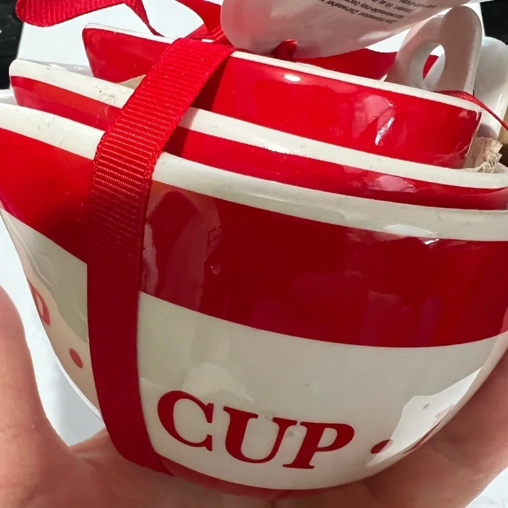 Pier 1 Red & White Measuring Cups